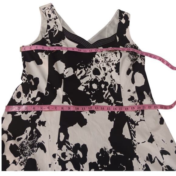 JONES NEW YORK Cotton Floral Dress 20W Romantic Event Dressy Feminine BlackWhite - Picture 4 of 11